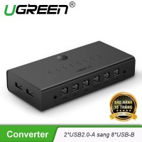 Thiết bị chia sẻ 2 cổng USB cho 8 máy tính Ugreen 60102 cao cấp chính hãng